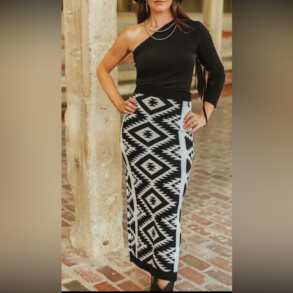 Western Aztec Knit Women's Skirt